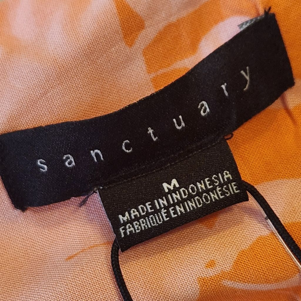 Sanctuary Orange and Pink Floral Cropped Top Medium NWT (7454) - Picture 4 of 7